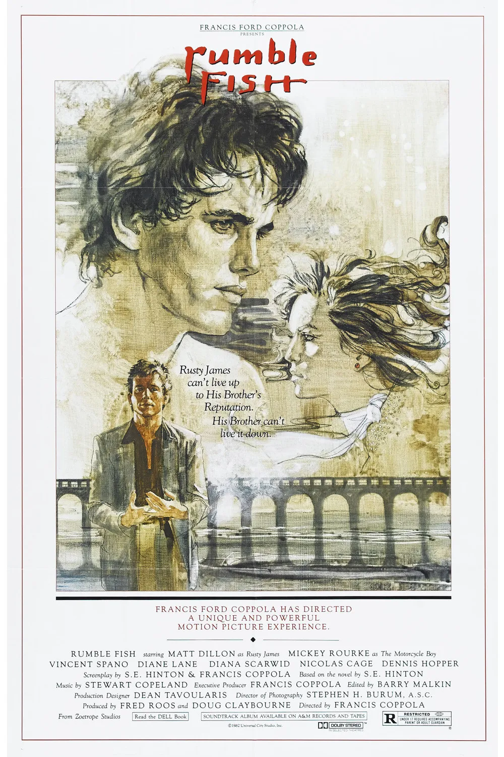Film Rumble Fish (1983) Rusty James Wandposter Wanddecoratie Rome Decoratie
