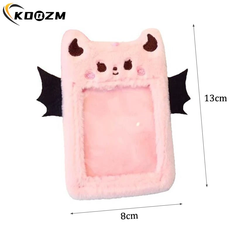 Korean Style Wing Demon Plush Photocard Holder Cute Card Set For Girls Students Love Idol Photo Display Hanging Picture Sleeves