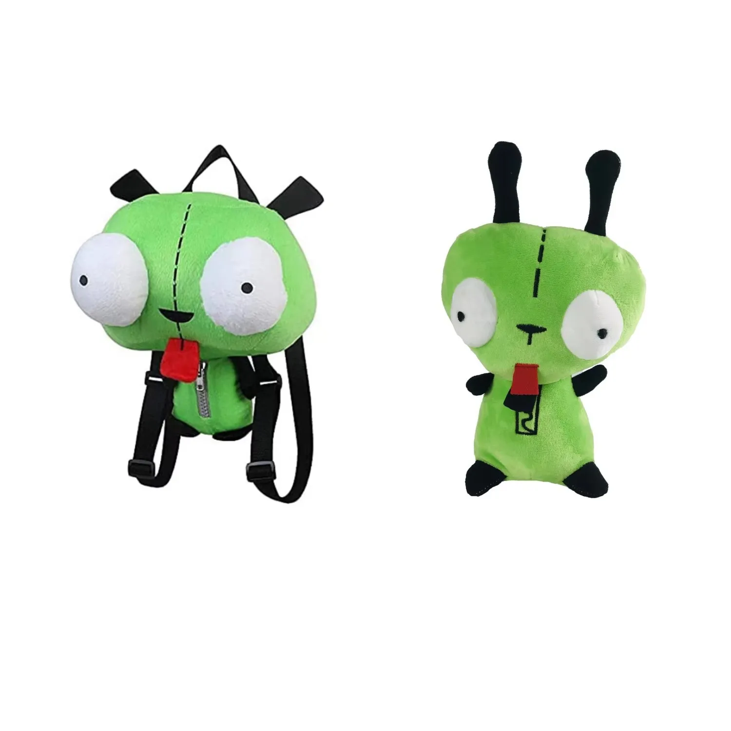 2024 New Alien Invader Zim 3D Eyes Robot Gir Knapsack Cute Stuffed Plush Green Kawaii Plush Doll Knapsack for Gir’s Xmas Gifts