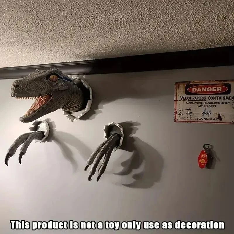 A Set Of Velociraptor Wall Decoration Dinosaur Wall Statues Crafts 3d Wall Fixtures Furniture Furniture Stickers image 6
