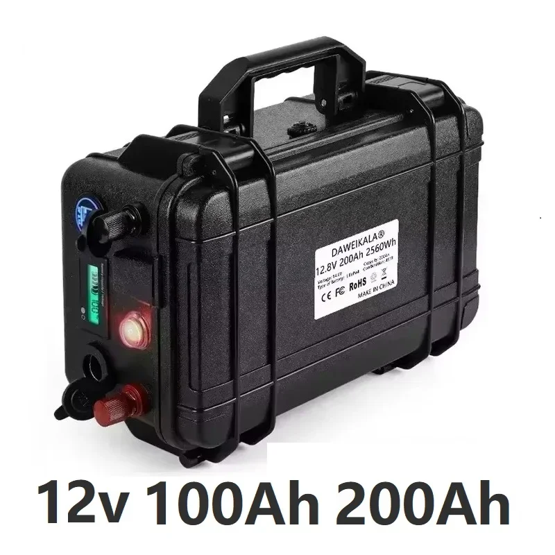 12V 100AH ​​200AH Large Capacity LIFEPO4 Lithium Iron Phosphate Battery Suitable for Inverter Hernia Light Outdoor Golf Cart