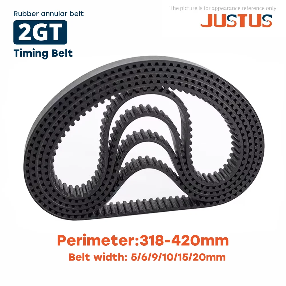 GT2 Rubber Timing Belt 2GT Closed-loop Synchronous Bandwidth 5/6/9/10/15/20mm Perimeter 318-420mm Are Suitable For 3D Printers