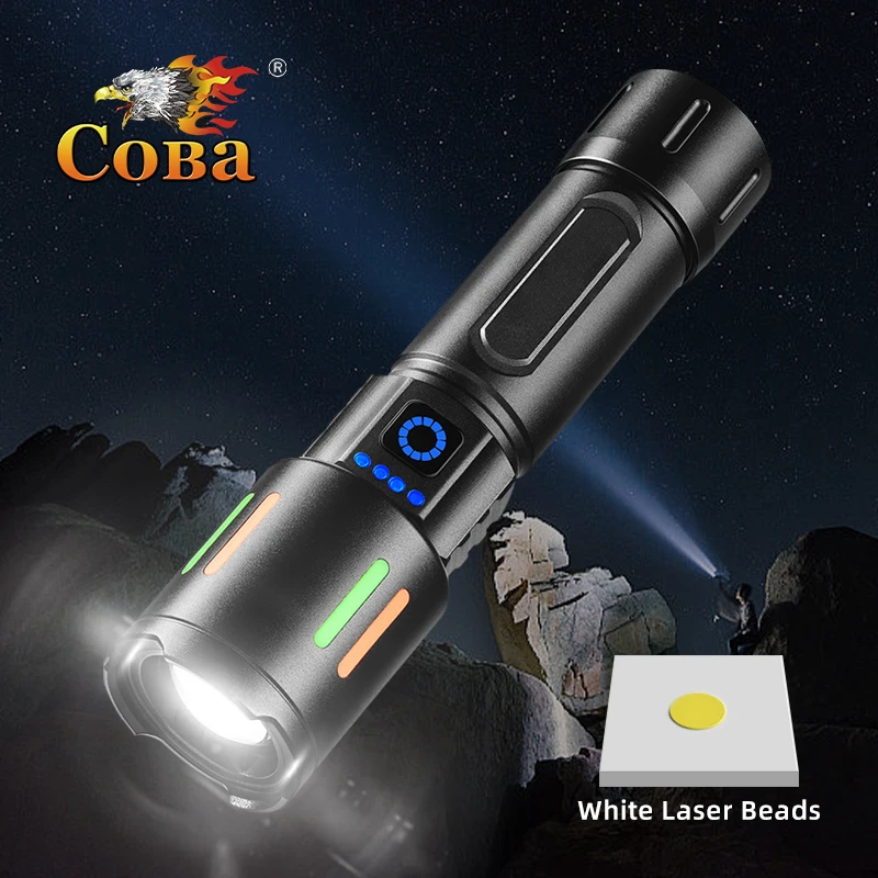 

CoBa Powerful LED Flashlight 1*26650 Battery USB Rechargeable Light Telescopic Zoom Torch Lamp Outdoor Camping Fishing Lantern