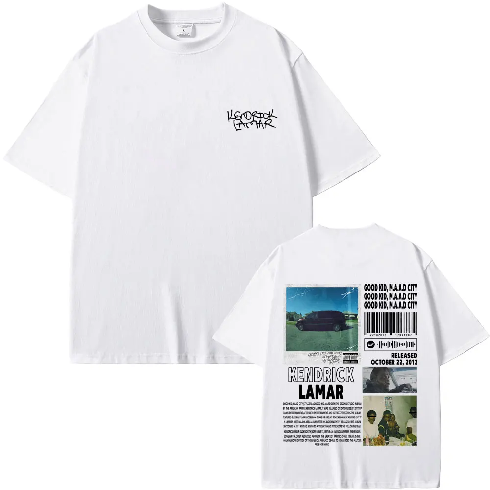 Rapper Kendrick Lamar Good Kid Money Trees T-shirt Men Hip Hop Vintage Oversized Short Sleeve T Shirt Men's Fashion Trend Tshirt