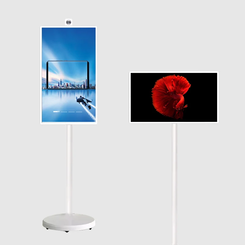 Movable Rotatable 32 Inch LED White Smart TV With Interactive Screen Android System Built-In Speaker