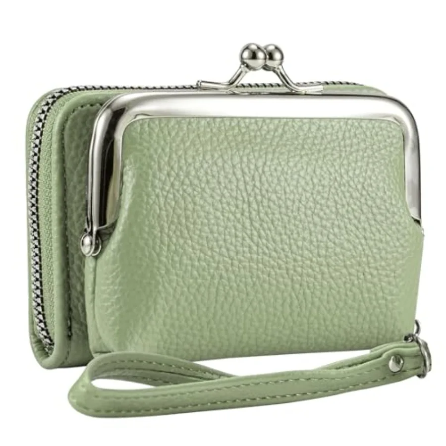 

Women's RFID Blocking Wristlet Wallet - 2-in-1 Zip-Around with Coin Purse and Card Slots - Vegan Leather with Secure Clasp Gift