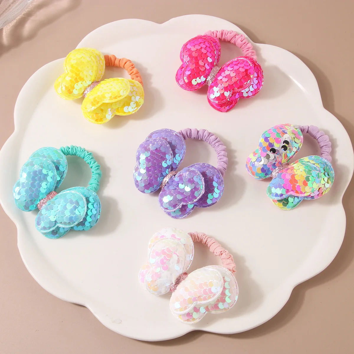 

Галстук для волос, детская блестящая резинка для волос премиум-класса, тонкая, нежная, эластичная, с бантом, держатель для хвоста, блестящий для девочек, повседневный шик