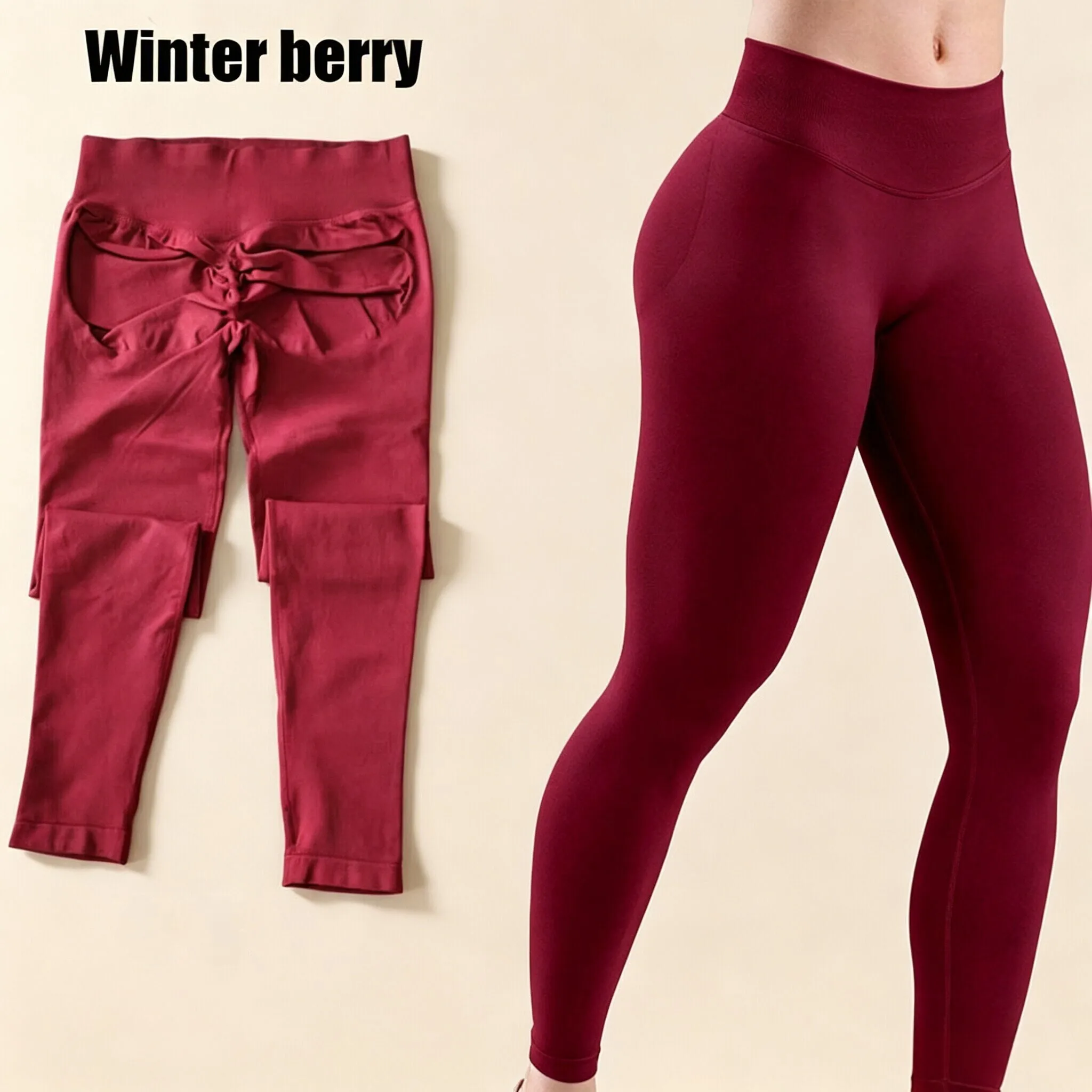 Dneyf 1D-3Y-2F Nahtlose Yoga-Leggings mit Po-Lifting-Effekt für Damen, hohe Taille, hohe Dehnbarkeit, schnelltrocknend, ideal zum Training, Laufen, für das Fitnessstudio und als lange Sporthose. – Detail 33