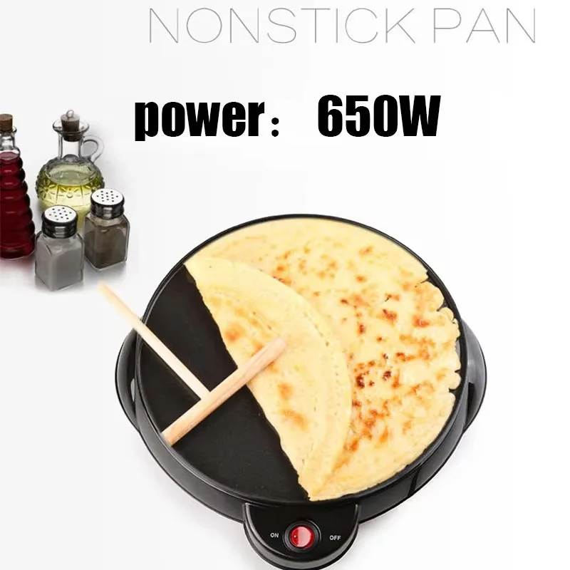 220V 650W Kitchen Electric Crepe Maker Paratha Chapati Flat Bread Pizza Tortilla Maker Cooking Tools Appliance Bakeware