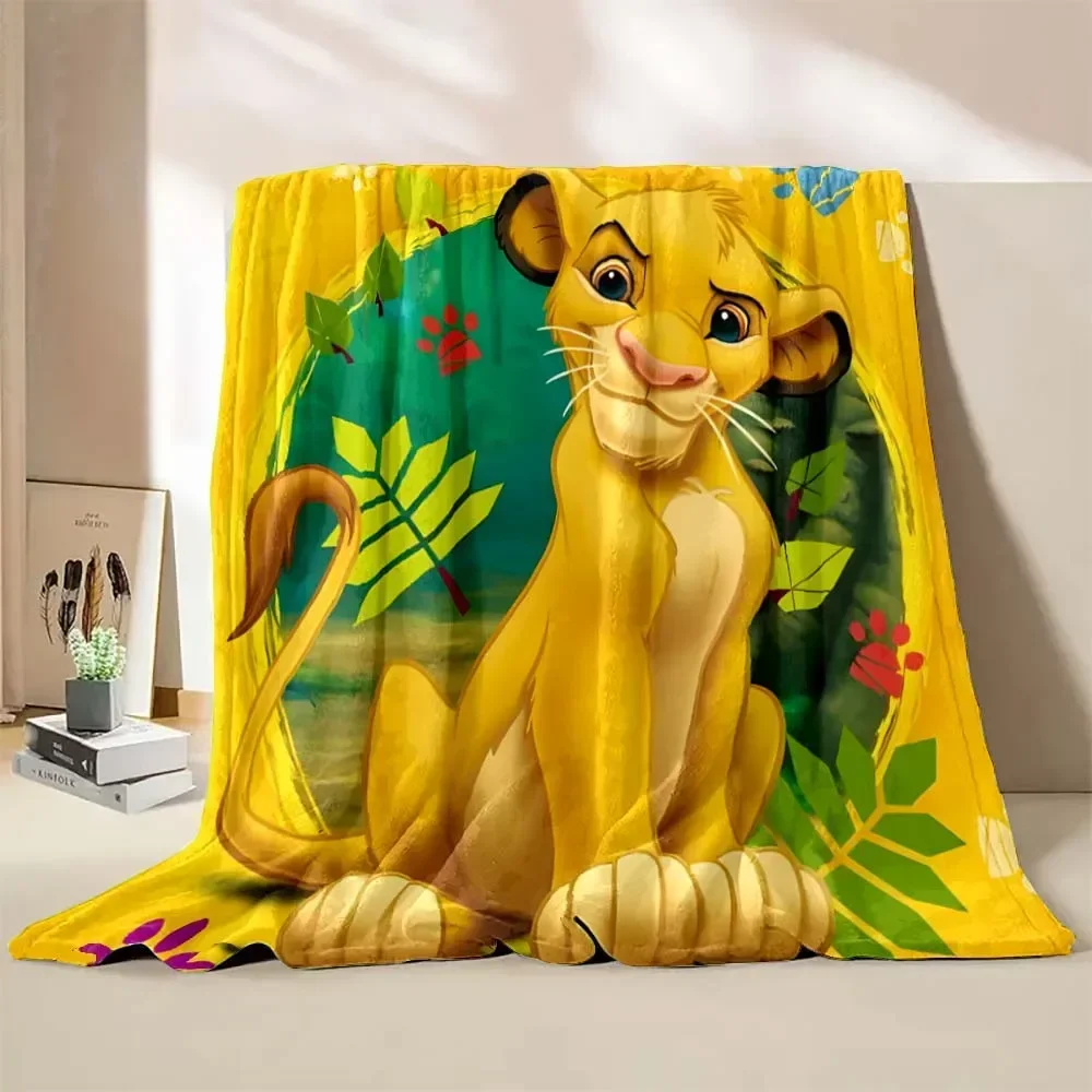 Disney Simba Re Leone Coperta per pisolino Quattro sesoni Morbida flanella Coperta di peluche Soffice bambino Bambini Cartone animato Divano da tiro