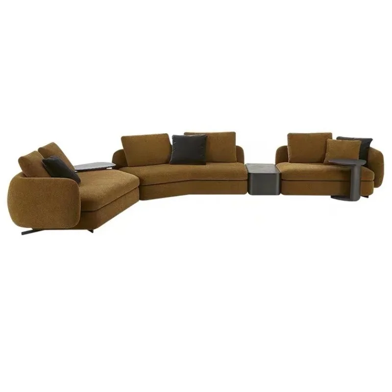 

Italian minimalist designer furniture living room corner curved sofa hotel villa high-end fabric sofa