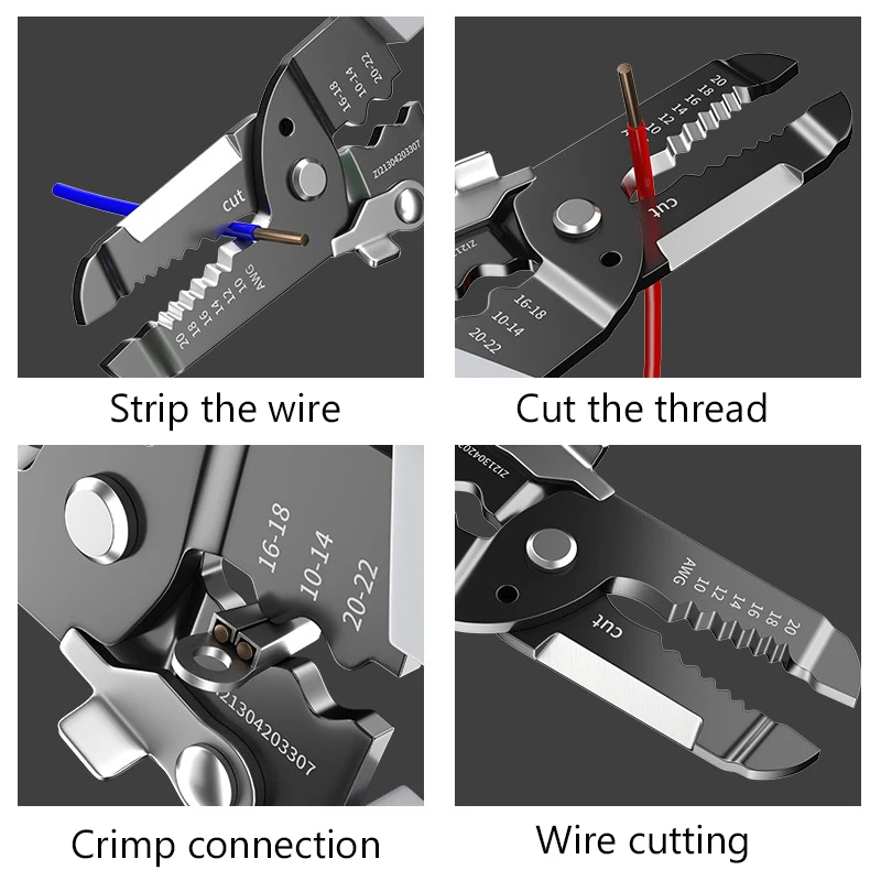Draadstripper Gereedschap Multitool Tang Crimper Kabelschaar Multifunctioneel striptang Krimptang Terminal