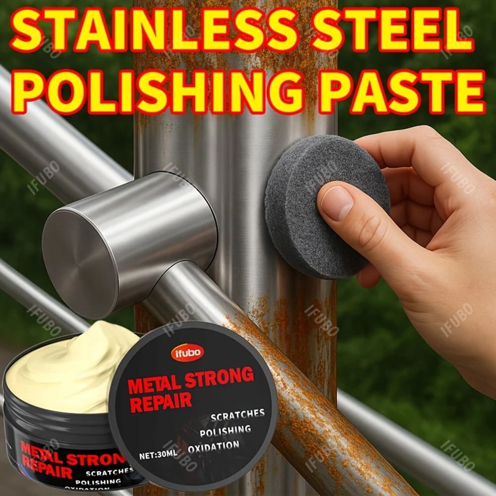 IFUBO Stainless Steel Rust Remover Cream 30ml - Household Metal Restorer, Multi-Use Polish for Pots, Knives, Locks, Ornament