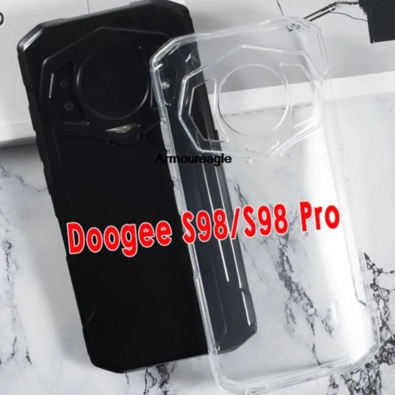 black case for doogee s98 back cover funda back soft tpu clear pudding protective shell on for doogee s 98 s98 pro case saver