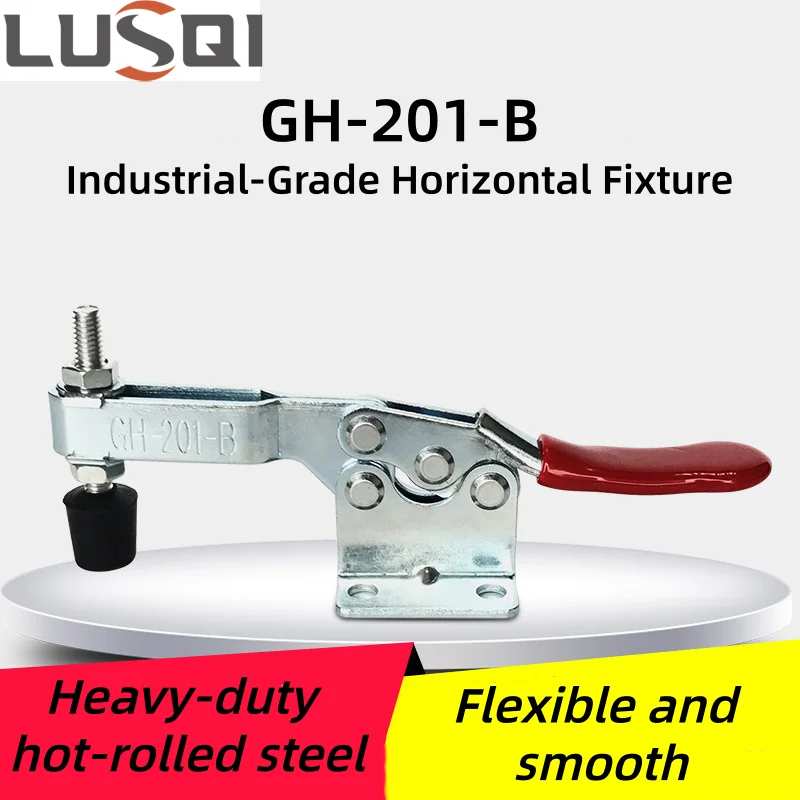 

LUSQI 4PC 304 Stainless Steel Horizontal Quick Clamps Manual Flat-Press Clamp Welding Woodworking Mold Fixing Clamping Tool