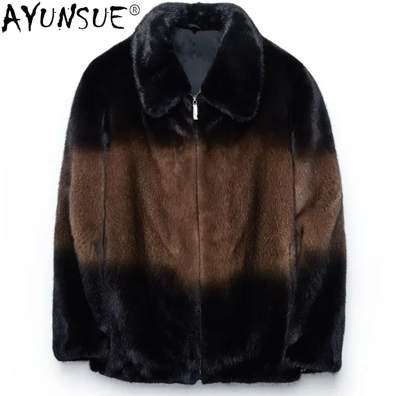 Ayunsue 2021 Winter Natuurlijke Minkbontjas Warm Mens Jacket Fashion Dikke Jassen En Jassen Mannelijke Kleding Veste Homme WPY4418