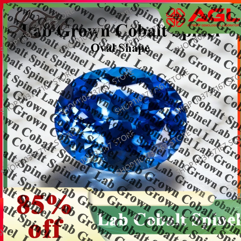 

TOPTop Lab Grown Cobalt Spinel Oval Cut Blue Color Gemstone for DIY Ring Necklace Earrings Making Materials Selectable Certifica