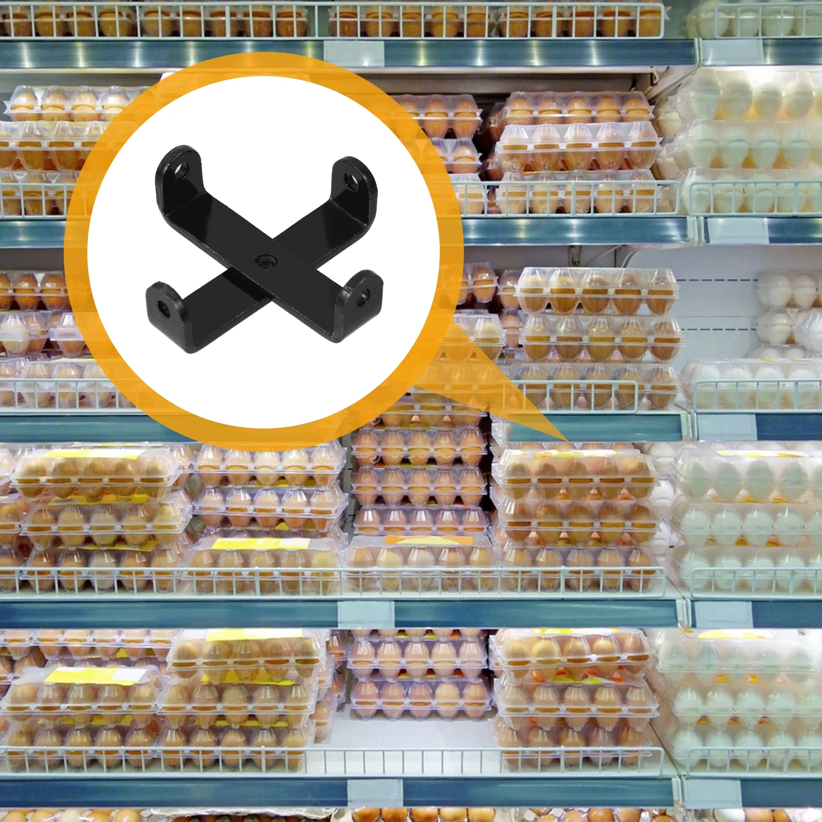 Picture 7: 2Pcs Thickened Steel Black Shelf Accessories U Shape Brackets Heavy Duty Hardware Sturdy Construction Versatile Use