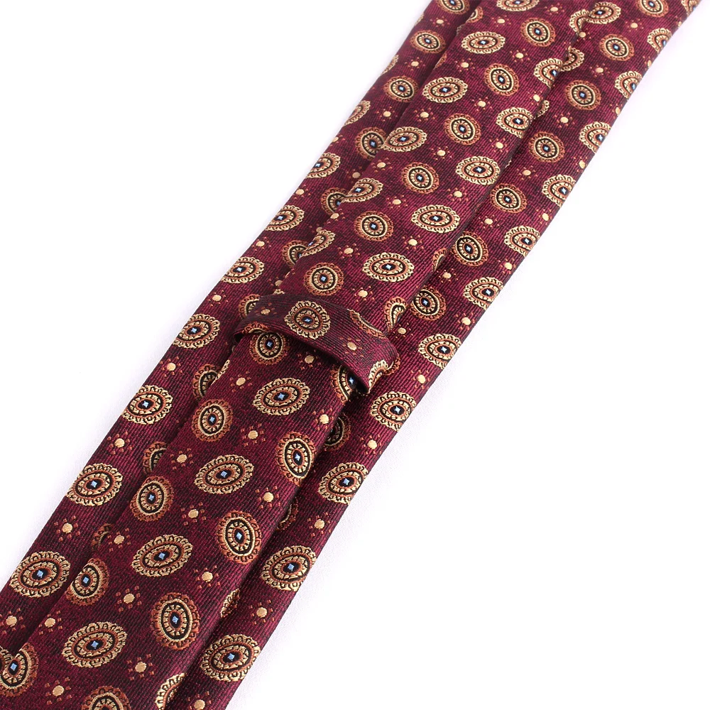 New Floral Ties For Men Women Dark Red Pattern Neck Tie For Party Business Paisley Neckties Wedding Neck Tie For Groom Gifts