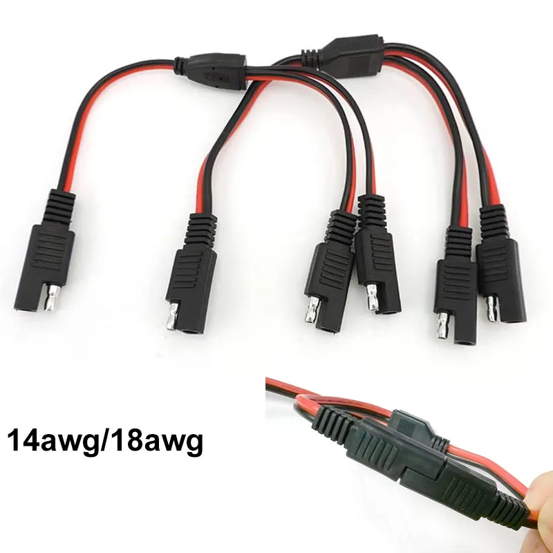 1 sae to 2 SAE Power Extension Connector Cable solar panel battery Adapter Quick Connect Disconnect Plug Cord 14AWG 18AWG 10A p1