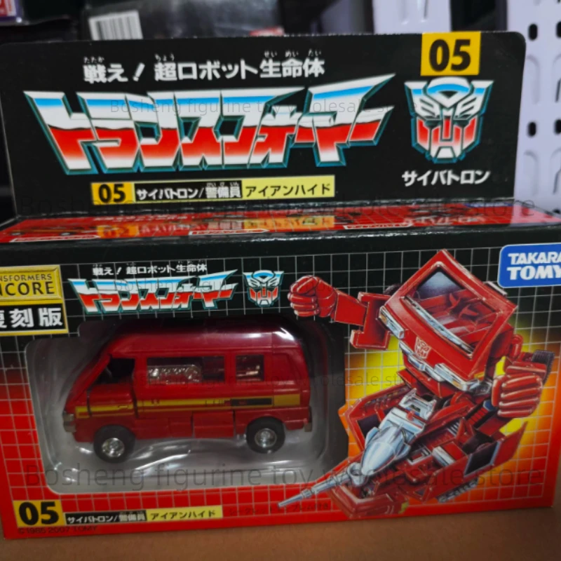 ของแท้ในสต็อก TAKARA TOMY ของเล่นแปลงร่าง G1 Ironhide TFE05 ฟิกเกอร์อนิเมะ PVC แอคชั่นฟิกเกอร์ โมเดลของเล่น