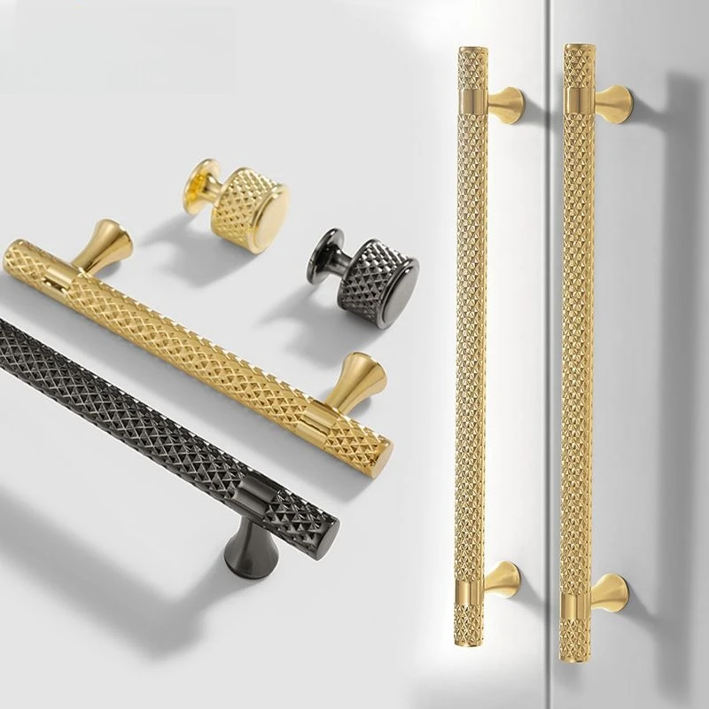 Luxury Gold Round Drawer Knobs, Solid Zinc Alloy Wardrobe Pulls, Modern Minimalist Cabinet Handles for Dresser Sideboard