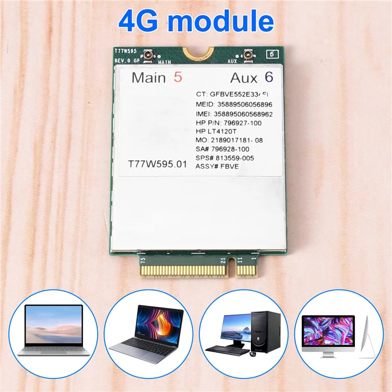 

T77W595 4G LTE Card Module LT4120 796928-001 MDM9625 For HP Probook/Elitebook 820 840 850 G2 G3 4G Module Network Card