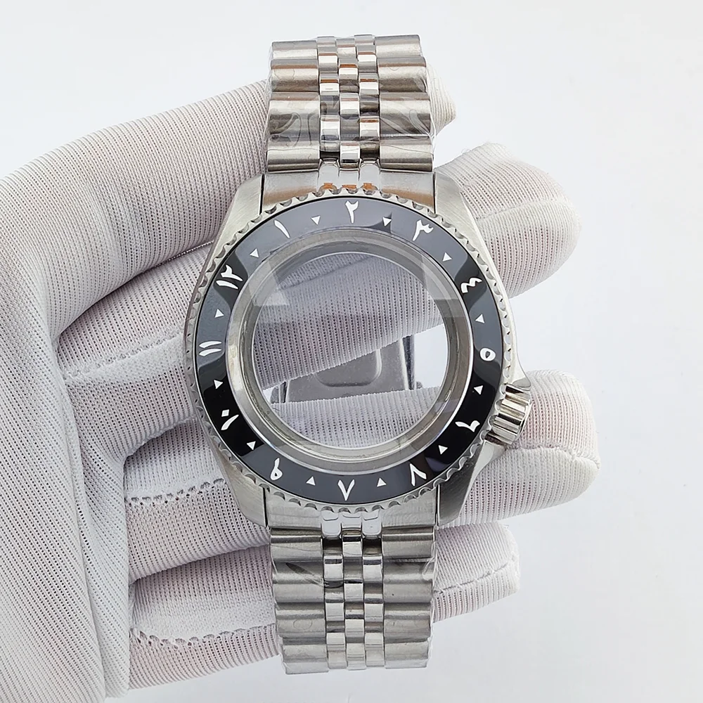 SKX007 ساعة مجموعة حافظة نص عربي الحافة NH35 حافظة الياقوت الزجاج مقاوم للماء يناسب 28.5 مللي متر حافظة الطلب NH35 ساعة