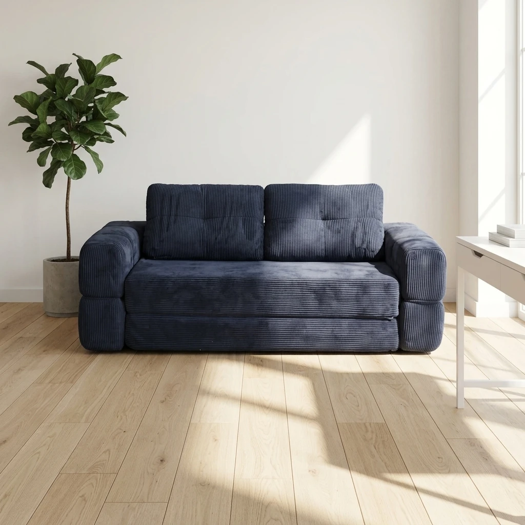 #Modern Design Compression Couch Vacuum Compressed Packing High Density Sponge Folding Sofa Bed Split Back Removable Fabric