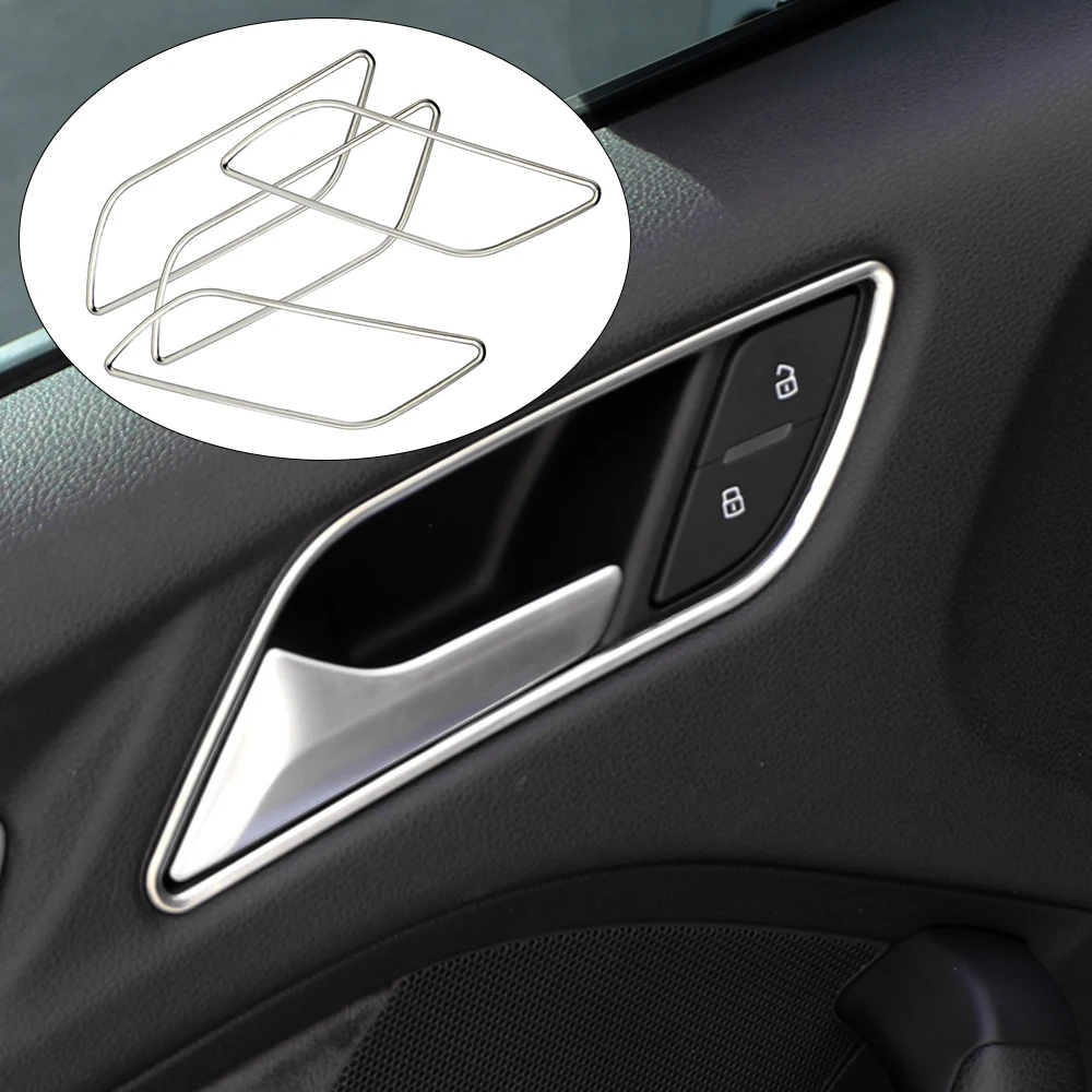 4Pcs Stainless Steel Car Inner Door Handle Cover Frame Sticker for Audi A3 8V 2013 2014 2015 2016 2017 2018 2019 Accessories