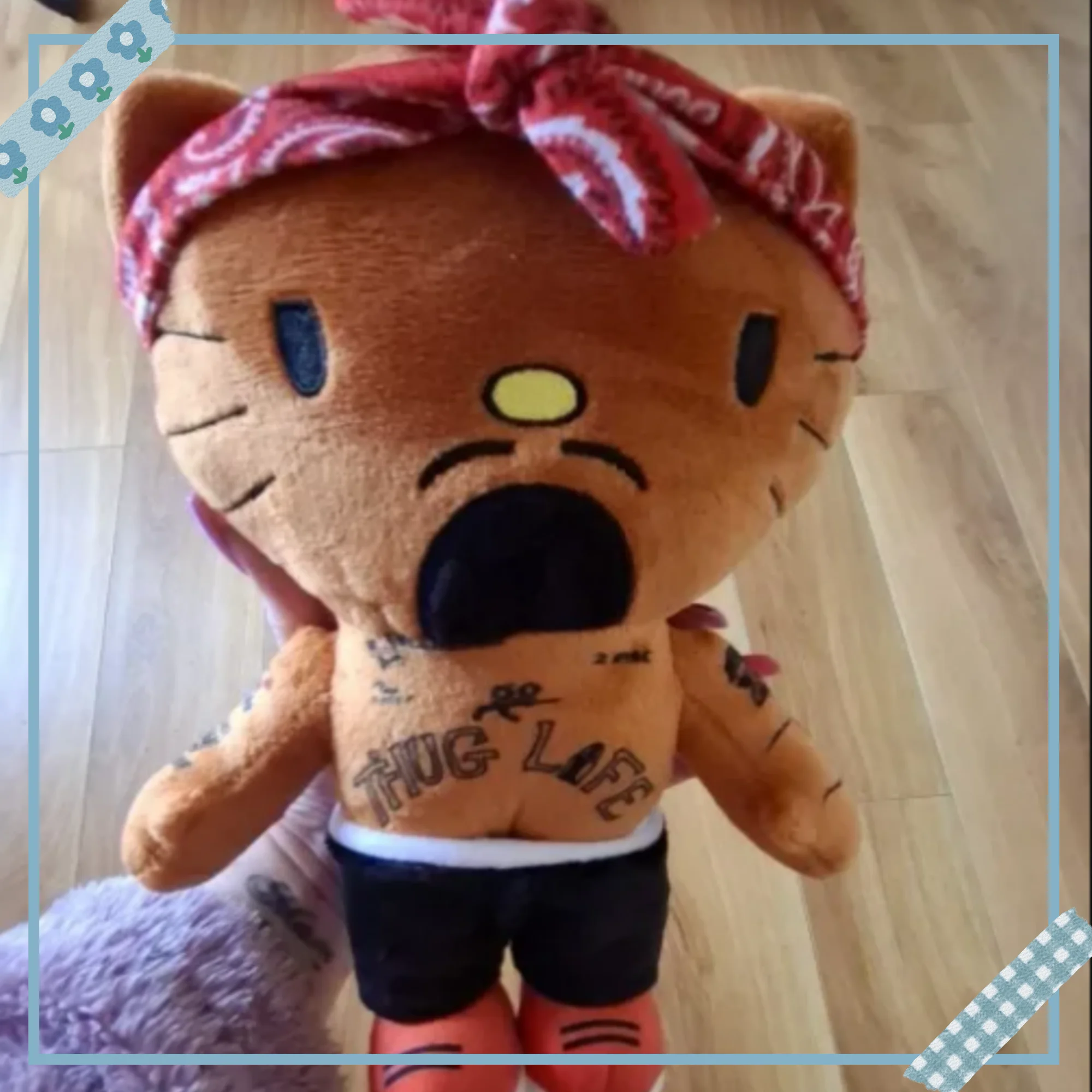 

Плюшевая фигурка куклы Hello Kitty Tupac, мягкие игрушки, милые фанаты для мальчиков и девочек, коллекционные подарки