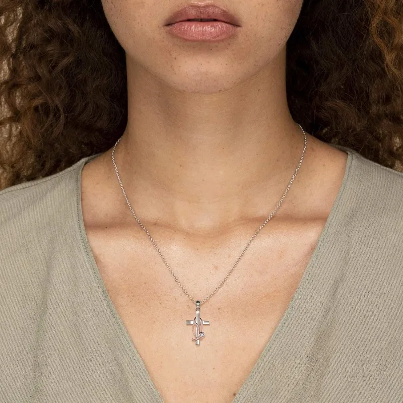 Stainless Steel Stethoscope Cross Necklace for Women Medicine Pendant Jewelry Nurse Doctor Graduation Gift for Medical Student