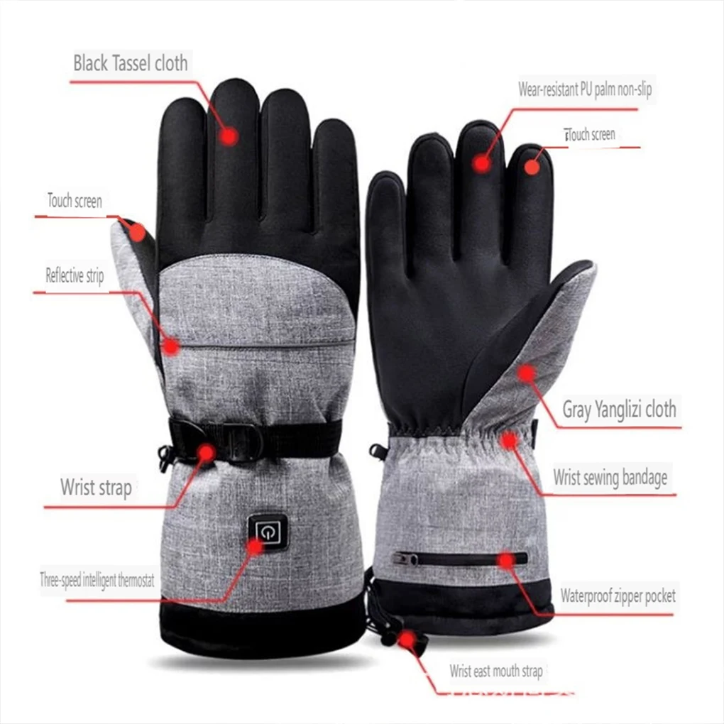 Gants de moto chauds avec fermeture éclair pour homme, gants d'équitation et de conduite, écran tactile, imperméables, coupe-vent, gants froids, hiver, 506