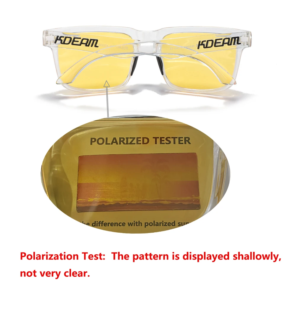 KDEAM Marken-Sonnenbrille: Hochwertige Polarisierte Quadratische Sonnenbrille für Herren und Damen, Modische Bunte Verspiegelte Gläser für den Sommerstrand – Detail 13