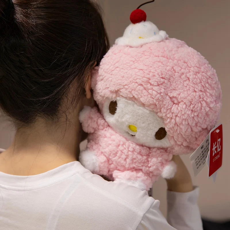 サンリオピアノ羊ぬいぐるみペンダント小銭入れかわいいピンク羊ぬいぐるみキーホルダー女の子睡眠コンパニオンおもちゃ