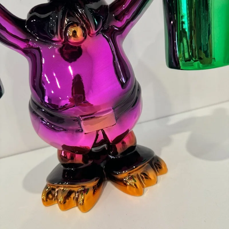 Disney anime figuras pato donald estátua resina modelo dos desenhos animados retro mickey mouse e donacdduck animal estatueta disney brinquedo para criança