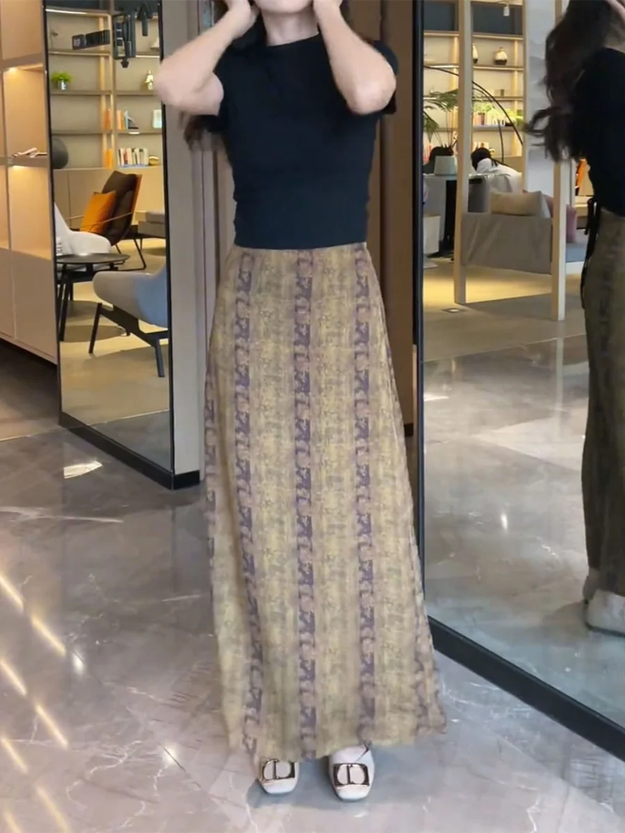 

Slimming f Skirt Women's Faion Commuter Sle Ba Split Design Versatile Skirts Summer 2024 New Arrival plus Size