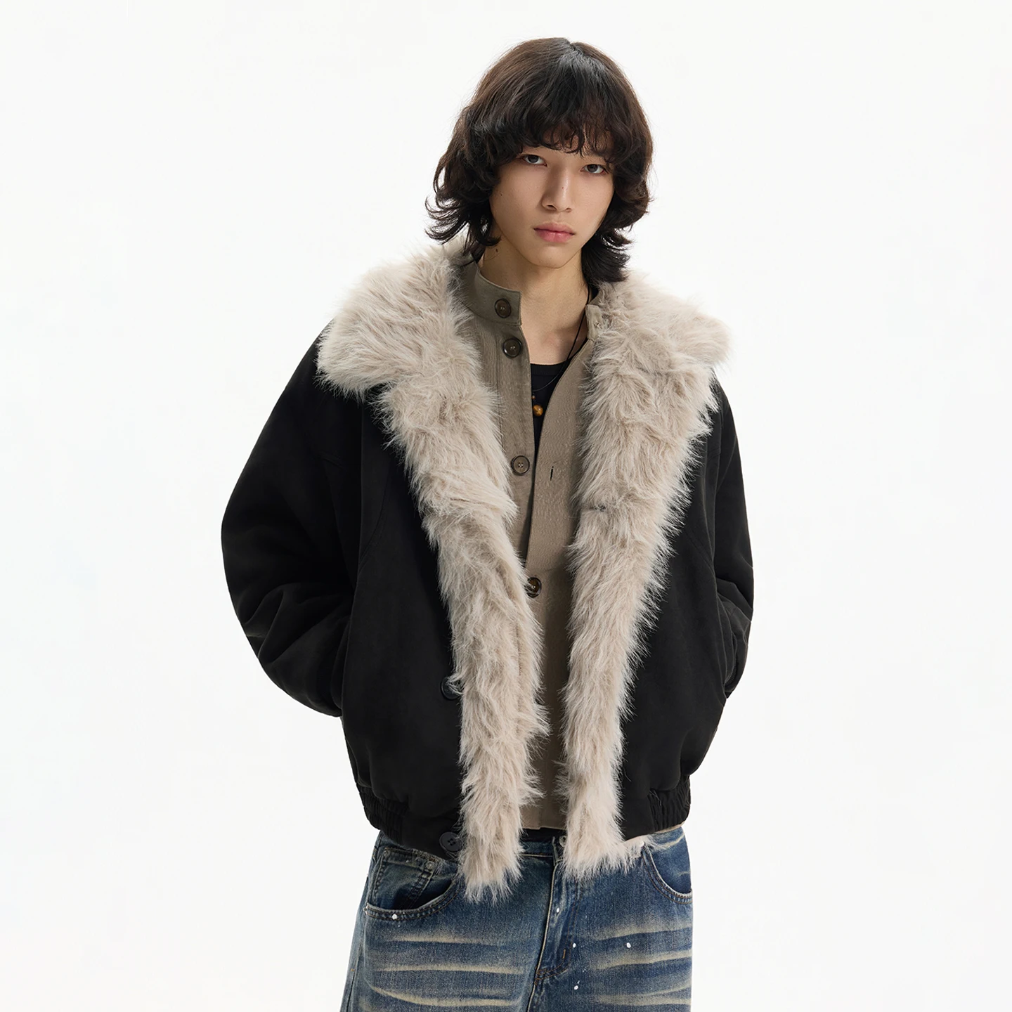 Fashion American Style Faux Fur Collar Hooded Parkas Men 2025 Winter Thickened High-End Coats Male Handsome Solid Color Parkas