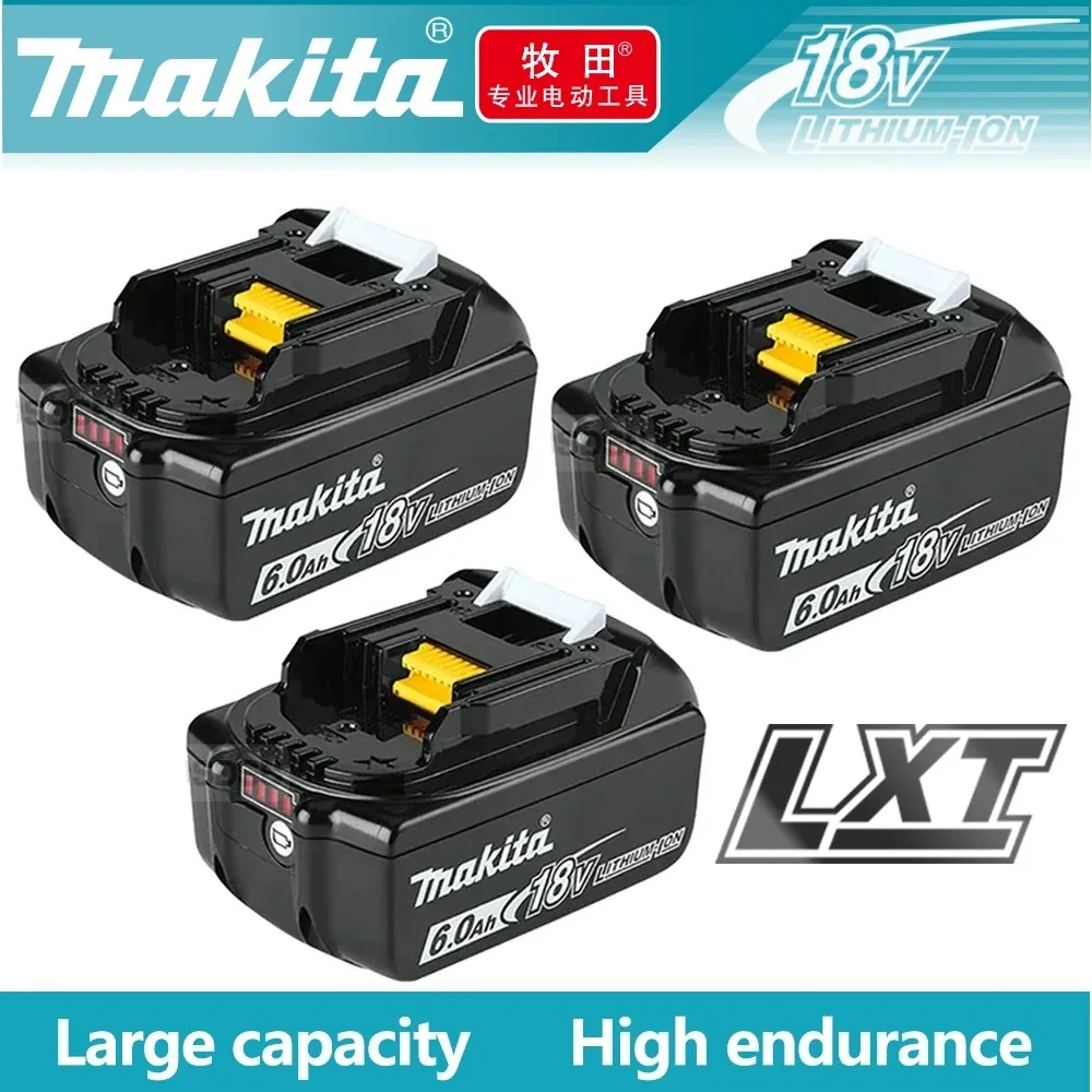 Makita-Batterie au lithium de rechange, batterie 18V, BL1830B, BL1850B, BL1850, BL1840, BL1860, BL1815, 6Ah, 5Ah, 3Ah, 100% d'origine