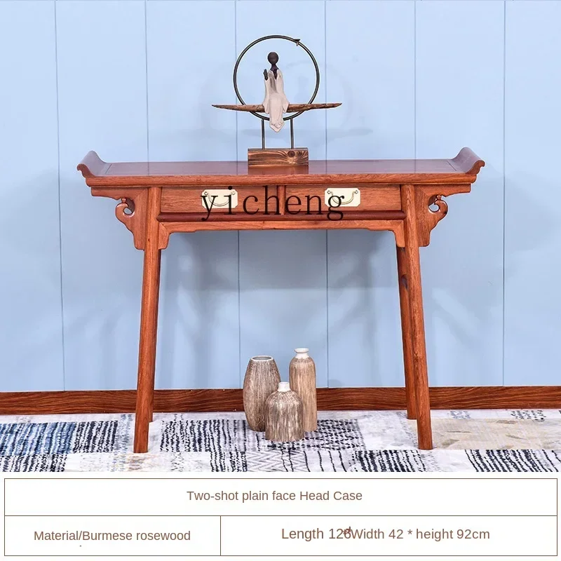 b19 Rosewood Furniture Myanmar Rosewood Warped Head a Long Narrow Table Solid Wood Chinese Console Tables Simple