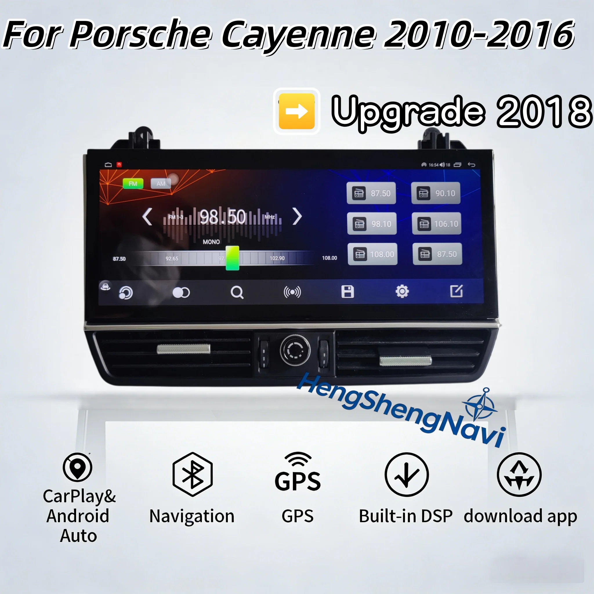 

Автомагнитола Android с навигацией для Porsche Cayenne 2010-2016, 12.3 дюйма, стиль 2018 года, беспроводной CarPlay и GPS-навигация, радио-стереосистема