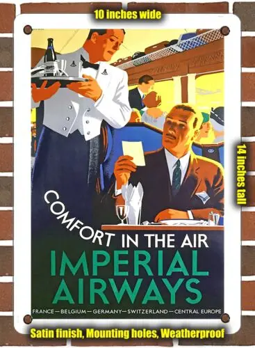 METAL SIGN - 1931 Comfort in the Air Imperial Airways - 10x14 Inches