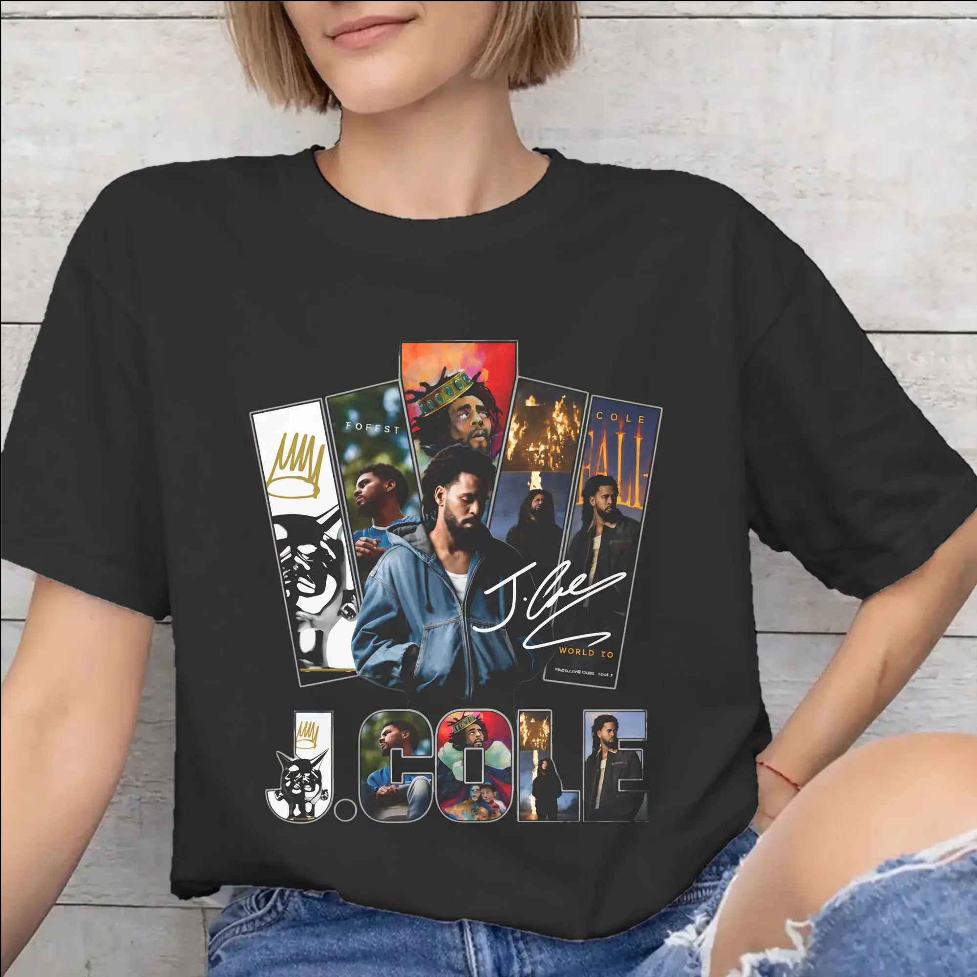 J Cole The Fall Off 2026 Tour Merch Unisex T Shirt Cotton Tee Graphic Print  Tops T-shirt