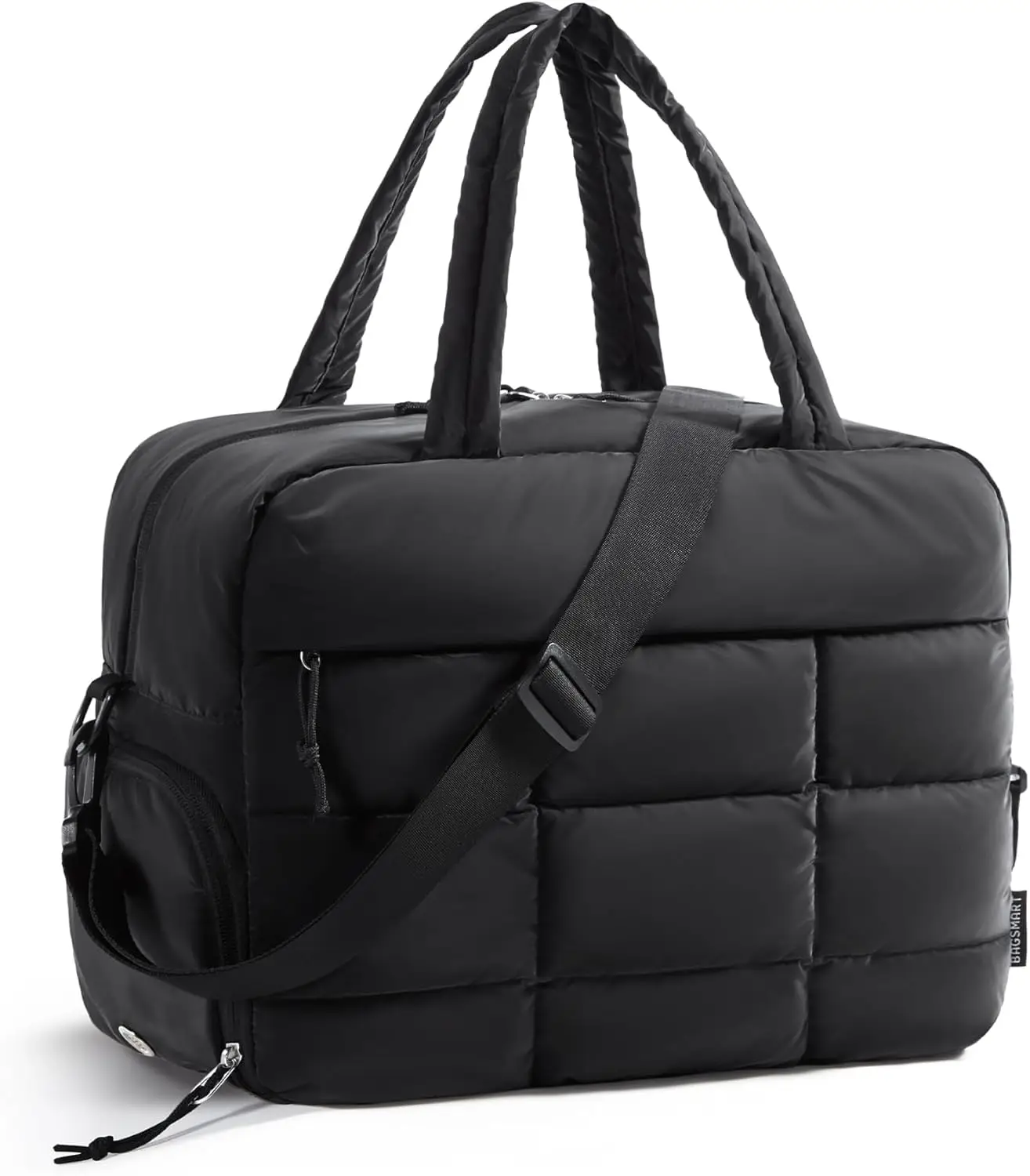 

Gym Bag for Women,Carry on Travel Duffel Bag, Water-resistant Weekender with Shoe Compartment for Gym Travel Work, Black, Medium