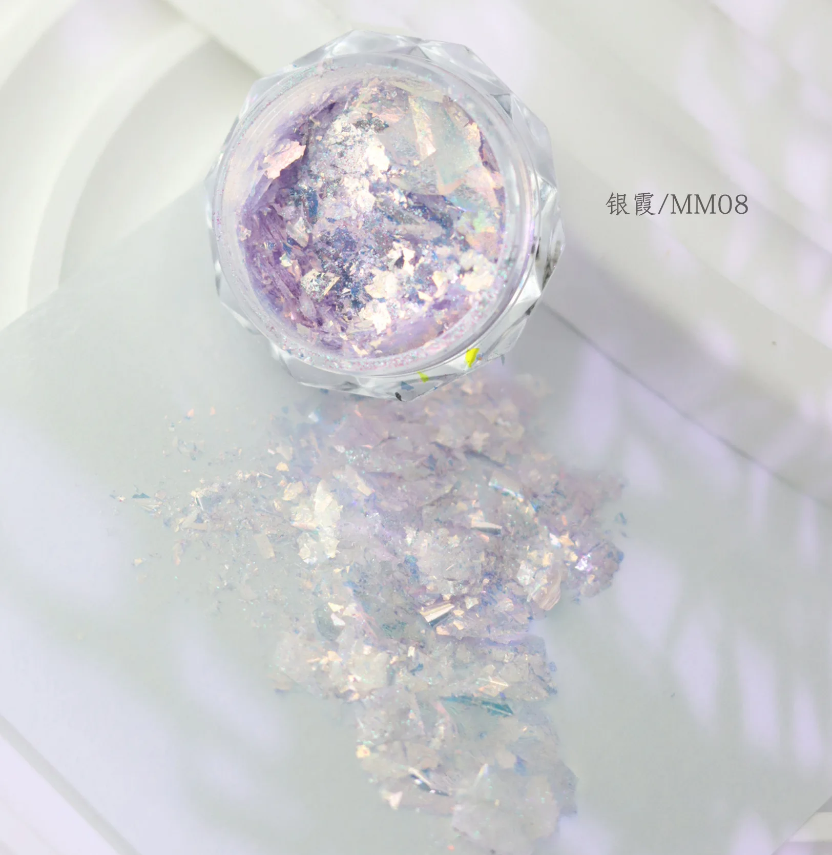 Dreamy Aurora Cloud Glitter – Iridescent Opal Powder, Fairy Snow Velvet Flakes, Lightweight Holographic Nail Art Decoration view 3
