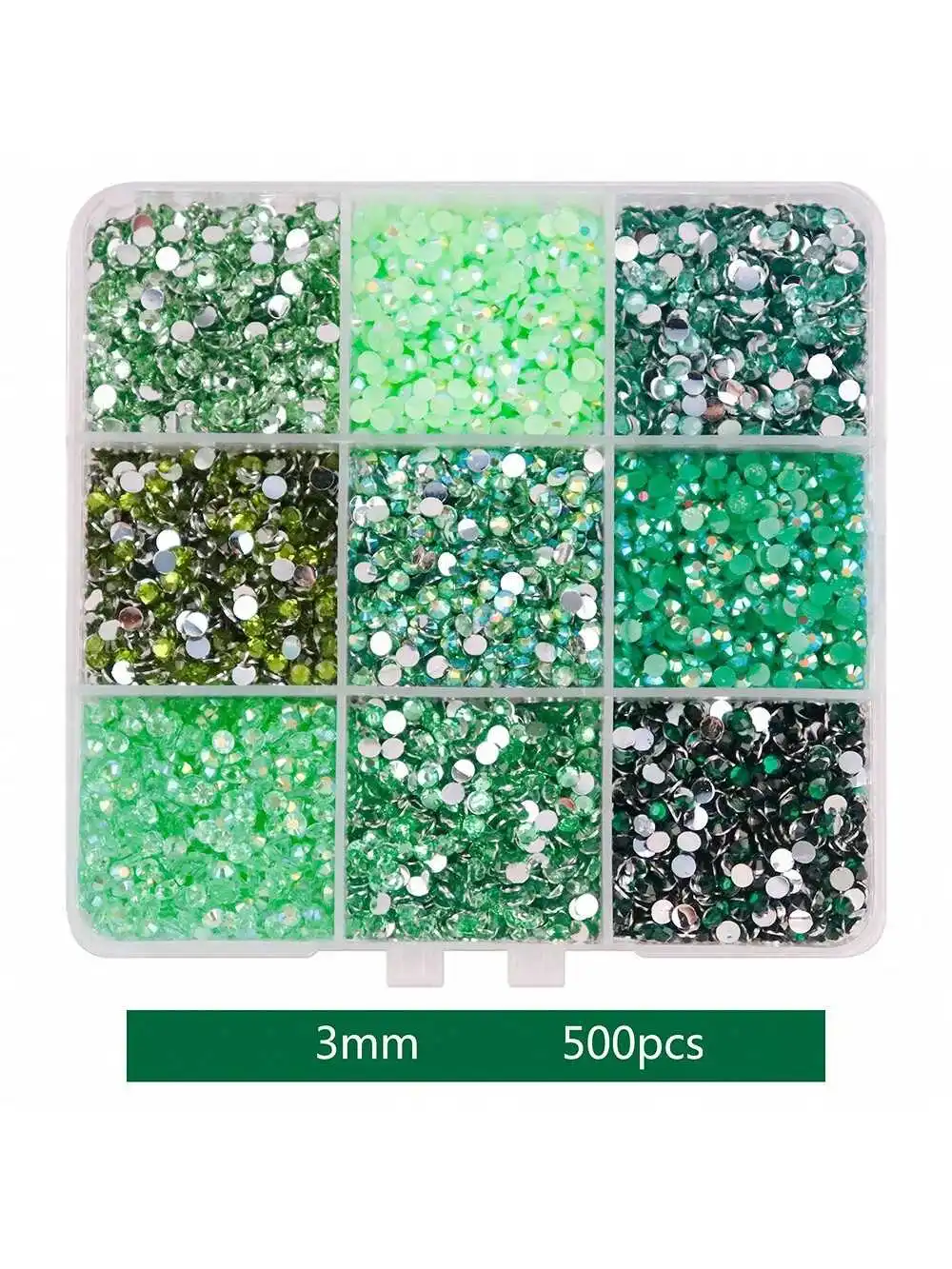 1 Box 3 mm gemischte Farben Set Gelee Flatback Harz Strasssteine für Tasse Kleidersack Schuhe Nail Art Handyhülle Dekoration