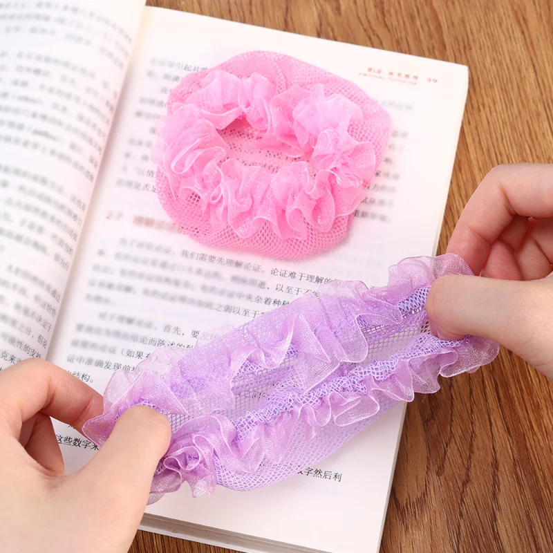 Elastic Invisible Bun Cover Snood Hair for Women Sweet Candy Color Net Ballet Dance Hair Accessories for Weave Hairnets Wig Nets