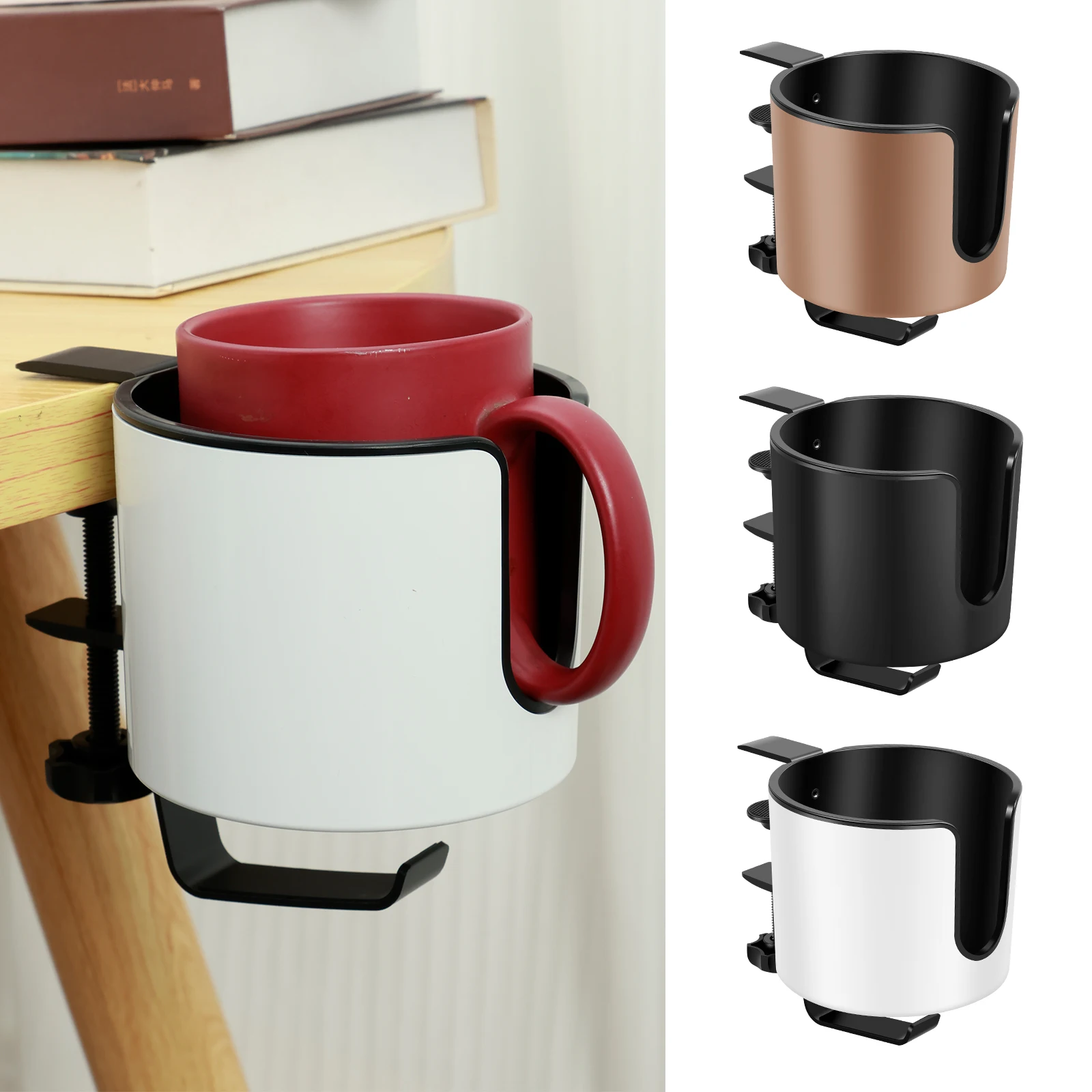 2-in-1-Kopfhörerhalter, rutschfest, verstellbar, Schreibtischklemme, Tassenständer für Kaffeetassen, Wasserbecher, Kopfhörer, Gaming-Schreibtischzubehör, NEU