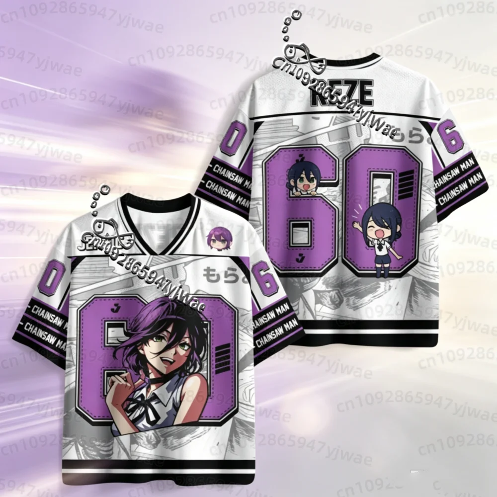 26 Sommer Herren Damen Kurzarm T-Shirt Anime Chainsaw Man Denji Makima Asa Mitaka Print Jersey Herren T-Shirt Herrenbekleidung – Detail 11