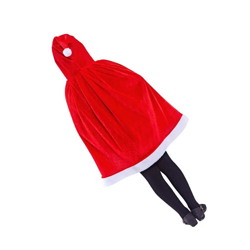 

Fashion Christmas Cloak Costume Christmas Cape Cosplay Robe Party Dress-Up Warm Santa Cape For Adults 90Cm